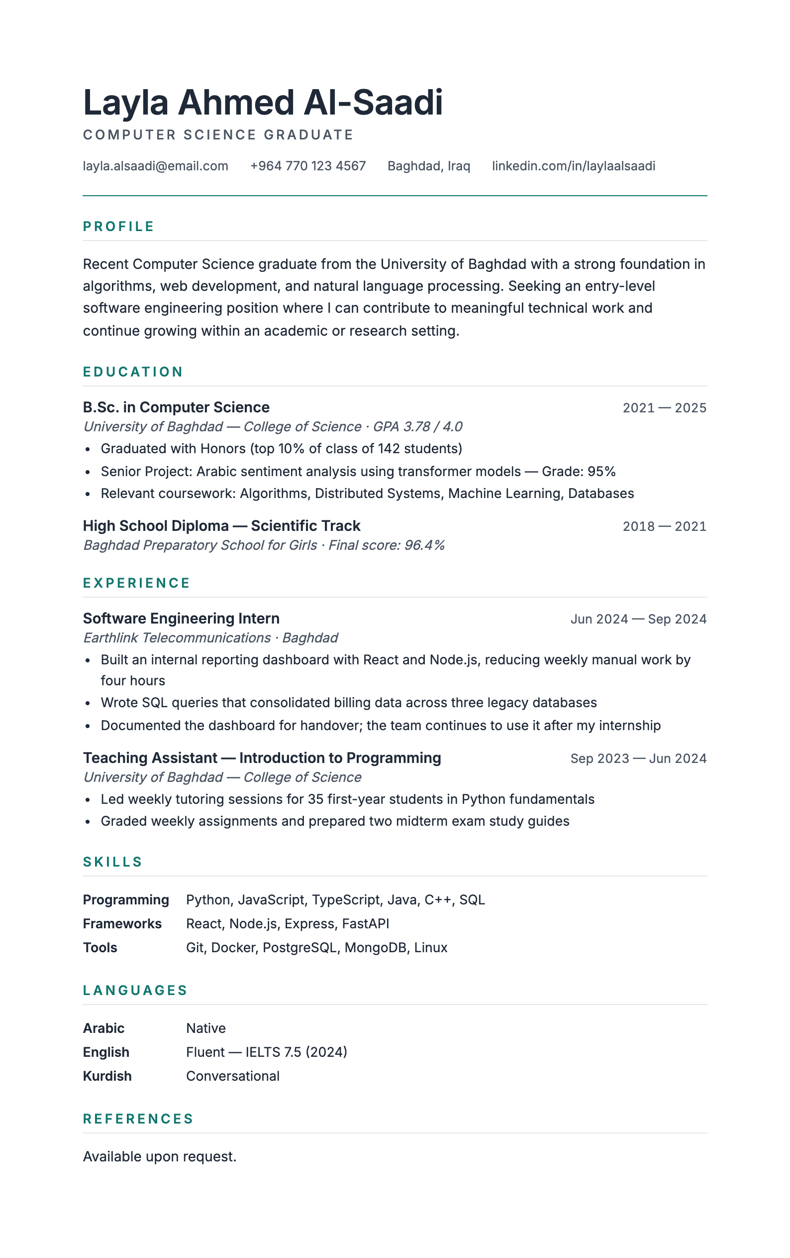 Academic Simple CV